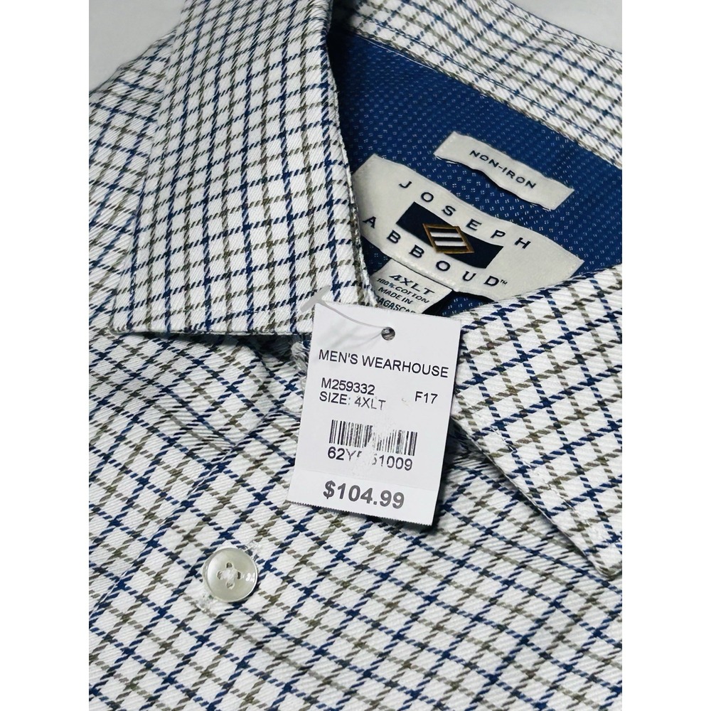 Joseph Abboud Non-Iron Men's 100% Cotton  Dress Shirt Button Up 4XLT NEW
